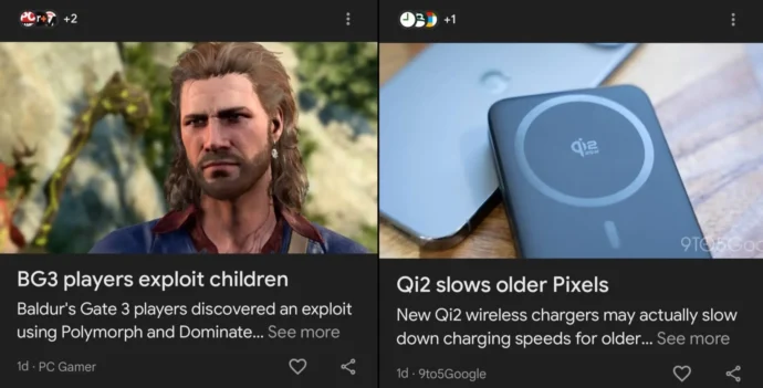 <p>Exemplo de título enganador gerado por IA pela Google sobre o jogo BG3</p>